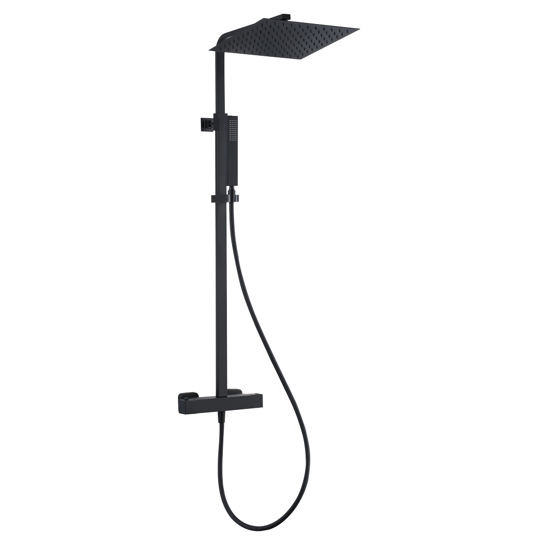 Colonne Douche Thermostatique Plaza Noir Mat