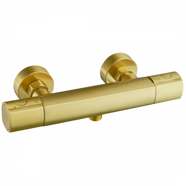 carra douche thermostatique or brossé